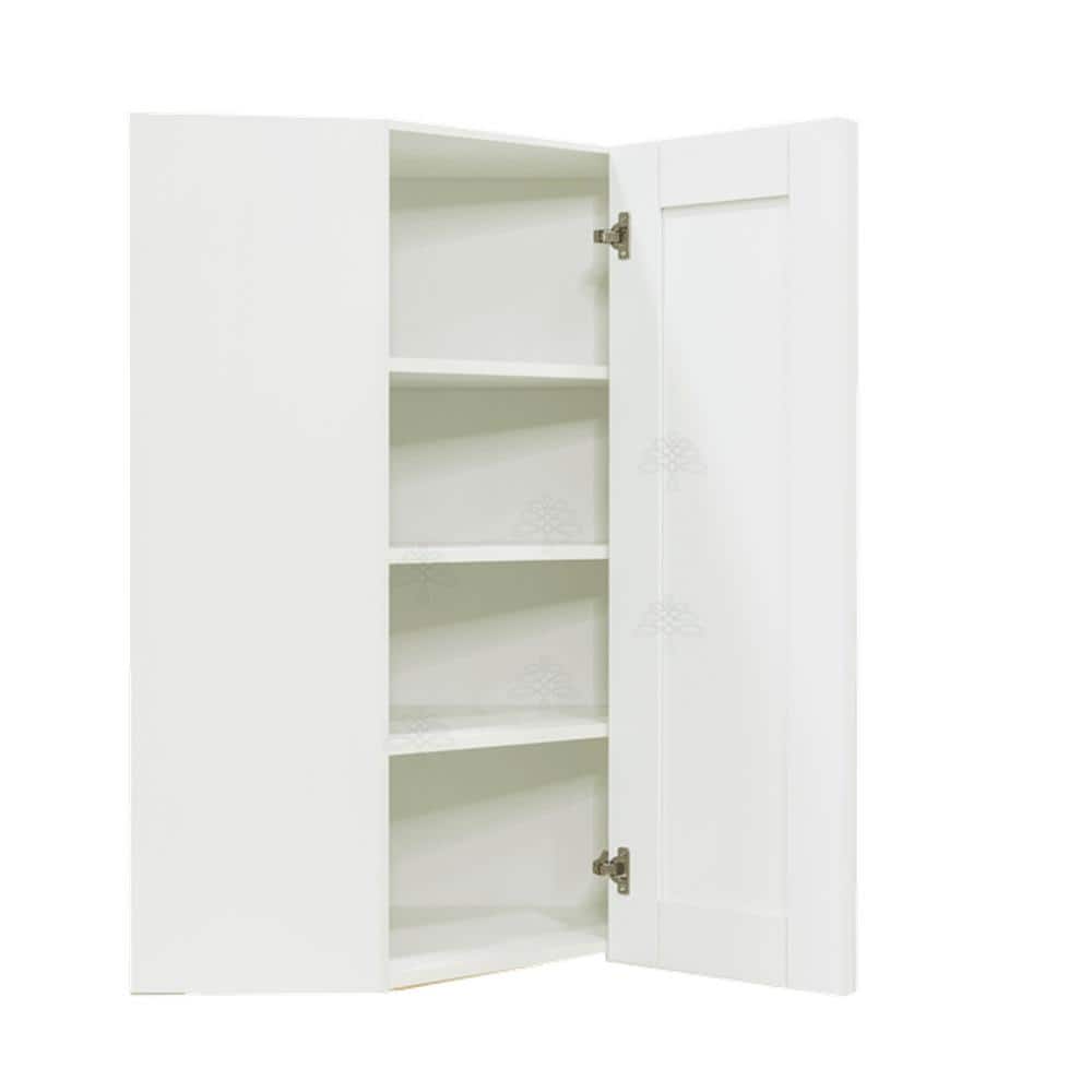 LIFEART CABINETRY Anchester White Plywood Shaker Stock Assembled Wall Corner Kitchen Cabinet (24 in. W x 42 in. H x 15 in. D)