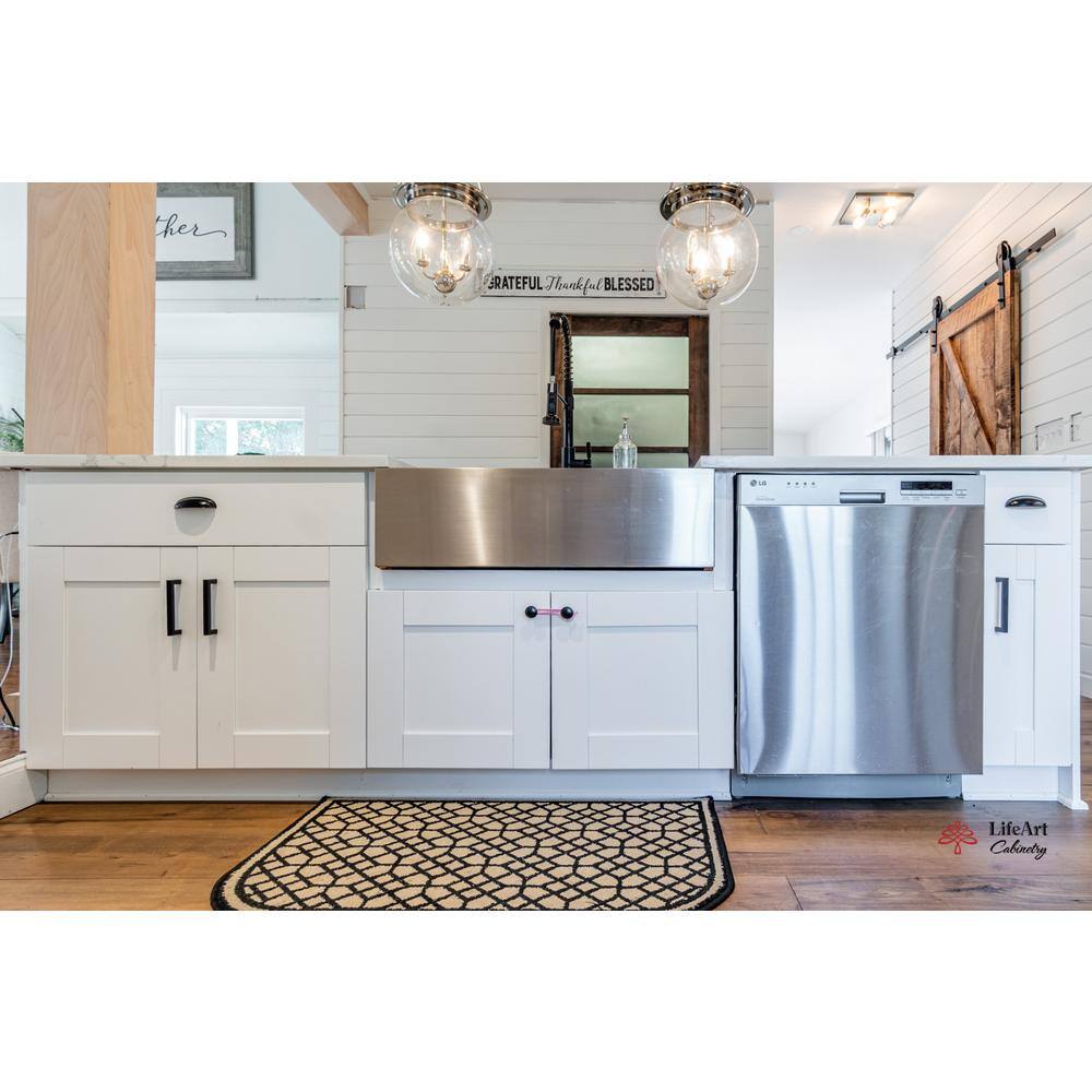 LIFEART CABINETRY Anchester Assembled 24 in. x 12 in. x 12 in. Wall Diagonal Mullion Door Cabinet with 1 Door in White