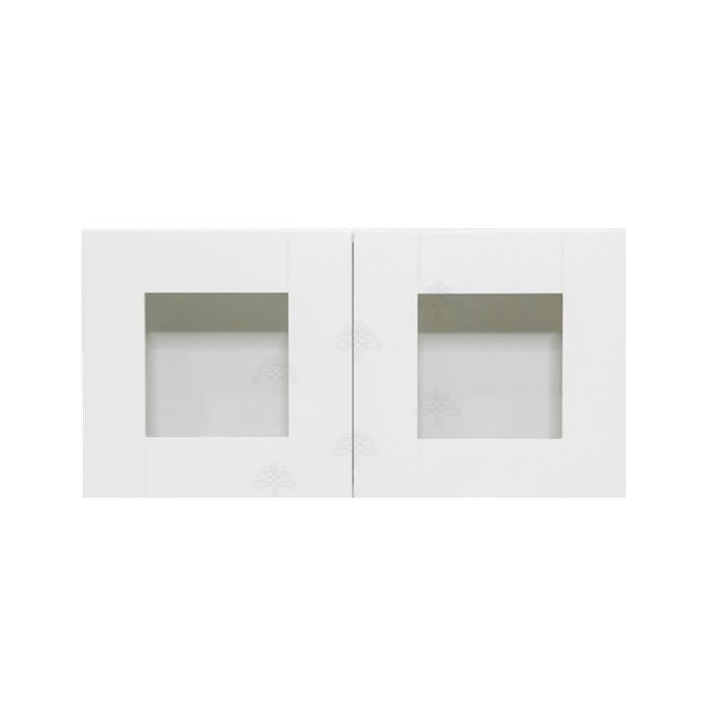 LIFEART CABINETRY Anchester Assembled 24 in. x 12 in. x 12 in. Wall Mullion Door Cabinet with 2-Doors in White