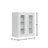 LIFEART CABINETRY Anchester Assembled 27 in. x 36 in. x 12 in. Wall Mullion Door Cabinet with 2-Doors 2-Shelves in White