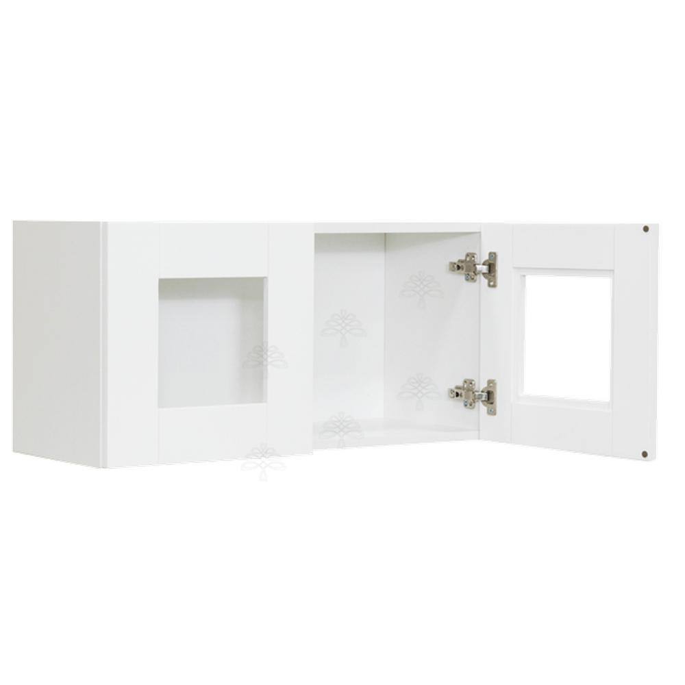 LIFEART CABINETRY Anchester Assembled 30 in. x 12 in. x 12 in. Wall Mullion Door Cabinet with 2-Doors in White