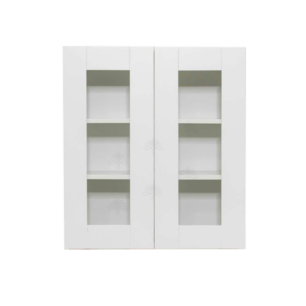 LIFEART CABINETRY Anchester Assembled 33 in. x 30 in. x 12 in. Wall Mullion Door Cabinet with 2-Doors 2-Shelves in White
