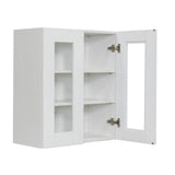 LIFEART CABINETRY Anchester Assembled 33 in. x 30 in. x 12 in. Wall Mullion Door Cabinet with 2-Doors 2-Shelves in White