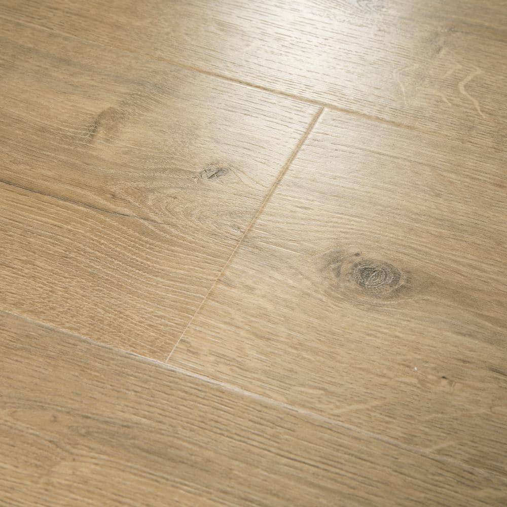 Pergo Defense+ Anderson Oak 14 mm T x 7.4 in. W Waterproof Laminate Wood Flooring (17.18 sqft/case)