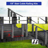 Angel Sar 1/8 in. Black Cable Railing Hardware, T316 Stainless Steel Adjustable Angle 1/8 in. Black Cable Railing Kit (10-Pack)