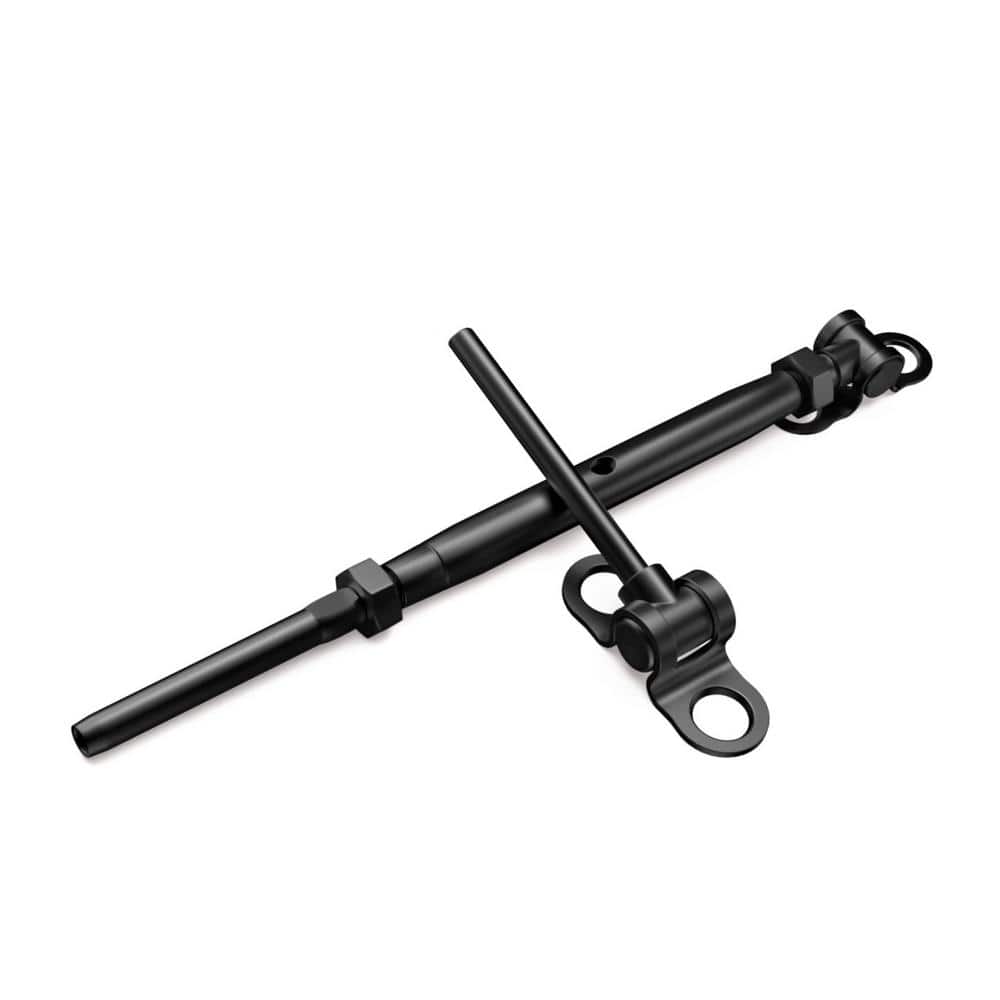 Angel Sar 1/8 in. Black Cable Railing Hardware, T316 Stainless Steel Adjustable Angle 1/8 in. Black Cable Railing Kit (10-Pack)