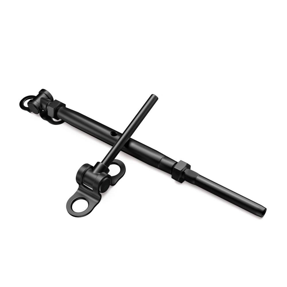 Angel Sar 1/8 in. Black Cable Railing Hardware, T316 Stainless Steel Adjustable Angle 1/8 in. Black Cable Railing Kit (10-Pack)