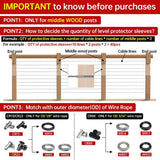 Angel Sar 100-Piece T316 Stainless Steel Cable Railing Sleeves, Protective Cover for 1/8 in. Wire Rope, Wood Posts