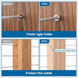 Angel Sar 100-Piece T316 Stainless Steel Cable Railing Sleeves, Protective Cover for 1/8 in. Wire Rope, Wood Posts
