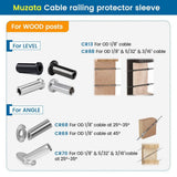 Angel Sar 100-Piece T316 Stainless Steel Cable Railing Sleeves, Protective Cover for 1/8 in. Wire Rope, Wood Posts