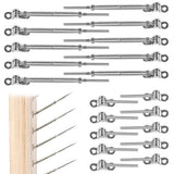 Angel Sar 10 Pairs 180° Adjustable Stainless Steel Cable Railing Kit, 1/8 in. Swage Toggle Turnbuckle Hardware