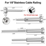 Angel Sar 20 Pairs Invisible Cable Railing kit, 1/8" Invisible Receiver & Swage Stud End for 2" x 2", 4 in. x 4" Wood/Metal Posts