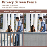 Angel Sar 3'x10' Brown-Grey Polyethylene Balcony Privacy Screen Fence, Chain Link Fabric Roll UV Protection Shield for Balcony