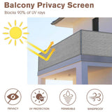 Angel Sar 3'x10' Brown-Grey Polyethylene Balcony Privacy Screen Fence, Chain Link Fabric Roll UV Protection Shield for Balcony