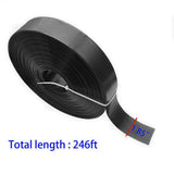 Angel Sar Black 246 ft. x 0.15 ft. Polyvinyl Chloride PVC Chain Link Fence Slat, Privacy Tape (200-Piece Button Puncher Included)