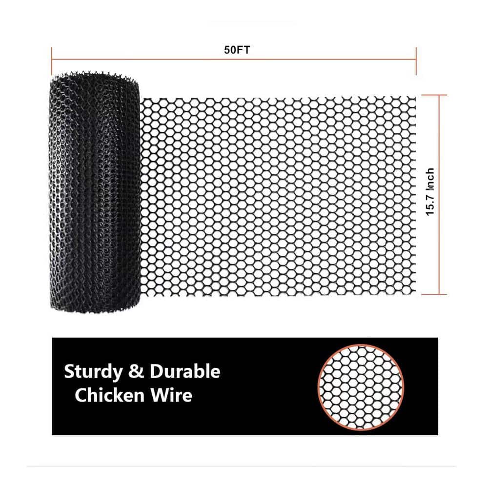 Angel Sar 15.7 in. x 50 ft. Plastic Wire Mesh Fence Roll, Versatile Plastic Fencing Barrier Netting for Garden Farm
