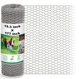 Angel Sar 15.3 in. x 14.7 ft. Chicken Wire Fencing Mesh, 0.6 in. Hexagonal Galvanized Hardware Cloth for Coop Barrier Rabbit Cage