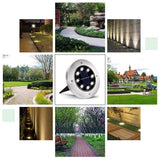 Angel Sar Cold Solar Ground Lights, 8 LED Garden Lights Solar Powered (12-Pack)