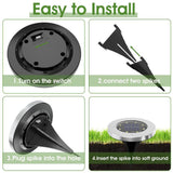 Angel Sar Cold Solar Ground Lights, 8 LED Garden Lights Solar Powered (12-Pack)