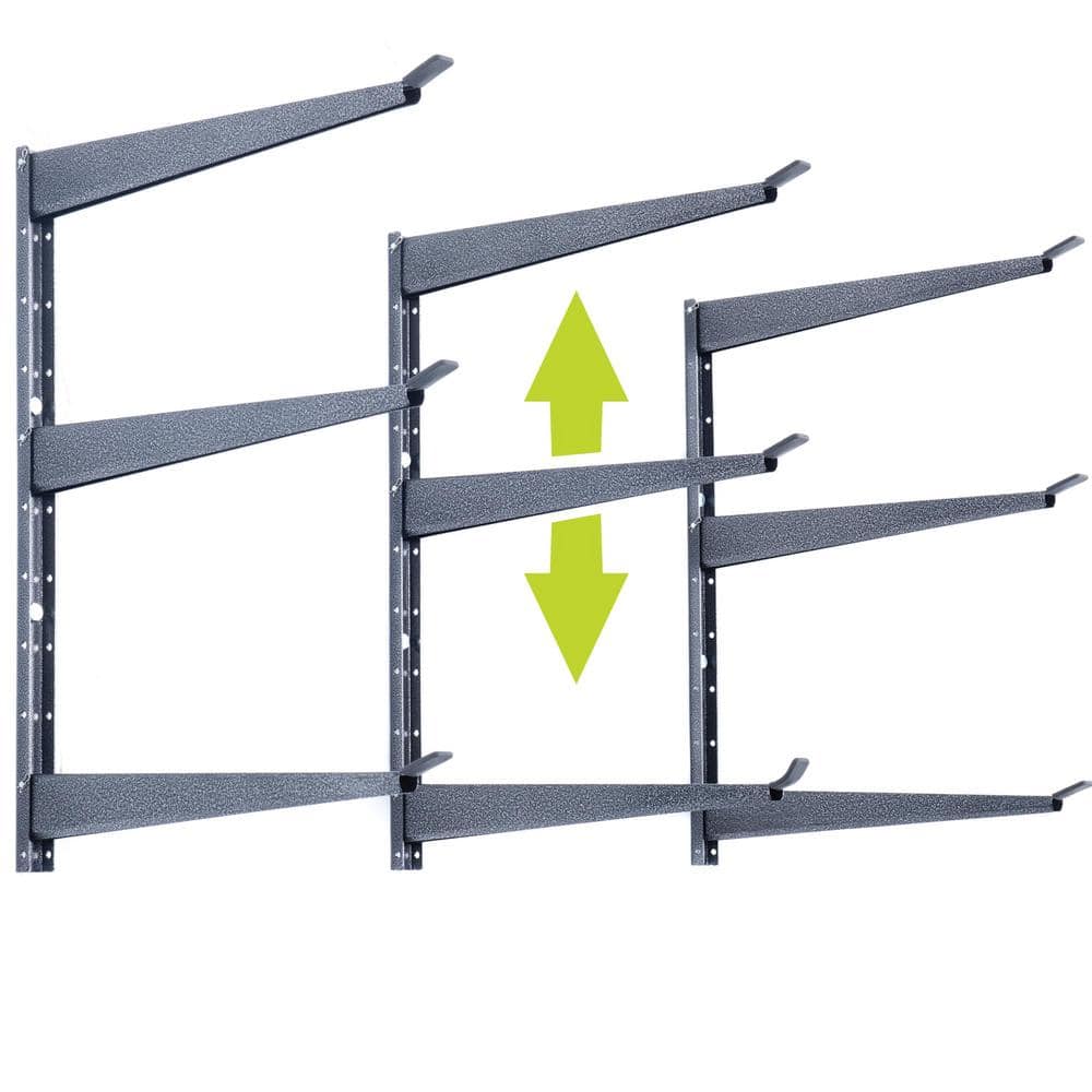 Angel Sar 3-Tier Heavy Duty Lumber Storage Rack with Fully Adjustable Arms, Holds Up to 720 lbs.