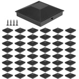 Angel Sar 3.5 in. x 3.5 in. Wood Fence Post Caps, PP Plastic Water-Proof UV-Proof, Keep Post from Cracking and Rotting (48-Pack)