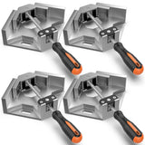 Angel Sar 4 Pack 90° Aluminum Alloy Right Angle Clamp, Single Handle Woodworking Tools for Photo Frame Vise Holder