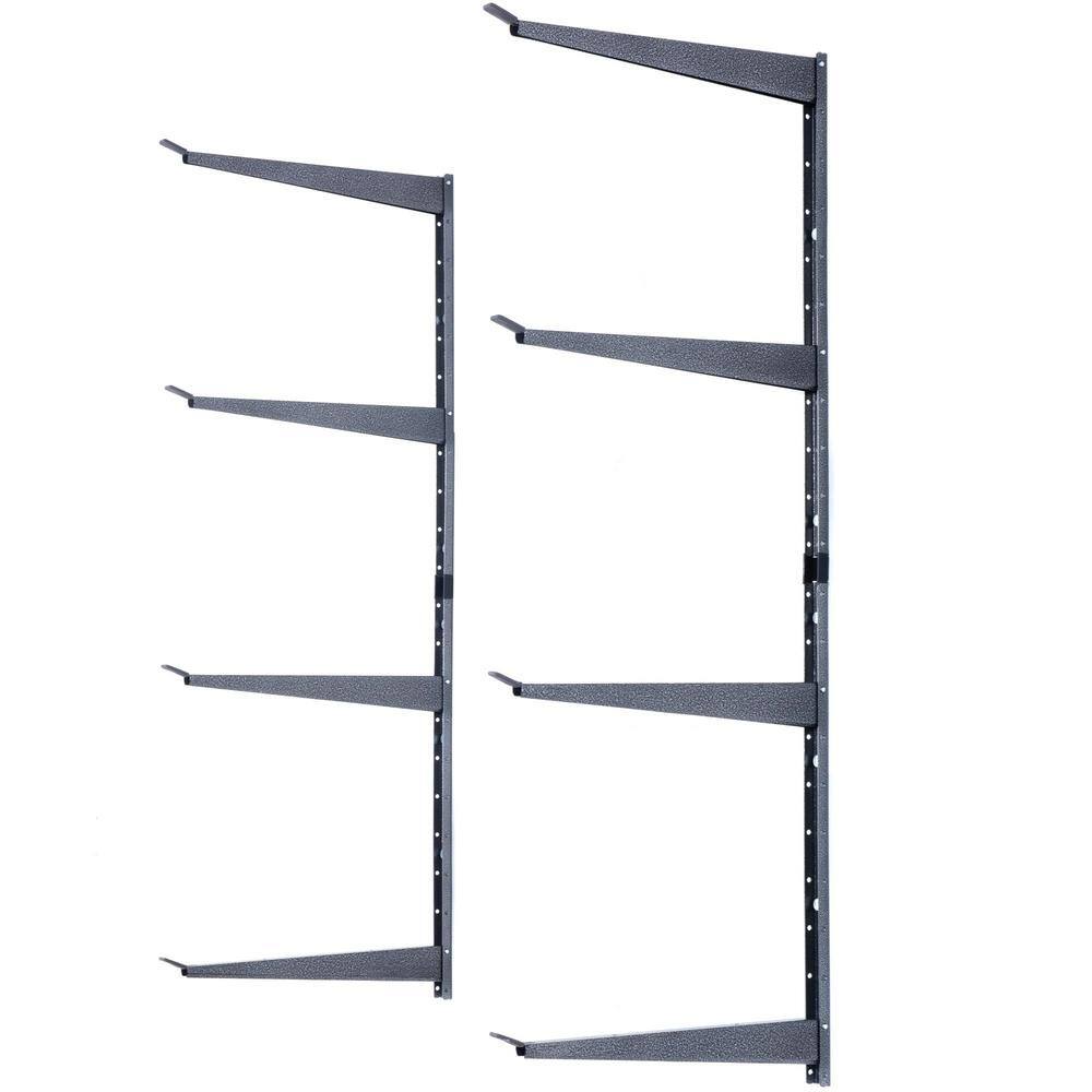 Angel Sar Heavy Duty 4-Tier Lumber Storage Rack with Fully Adjustable Arms, Holds Up to 640 lbs.