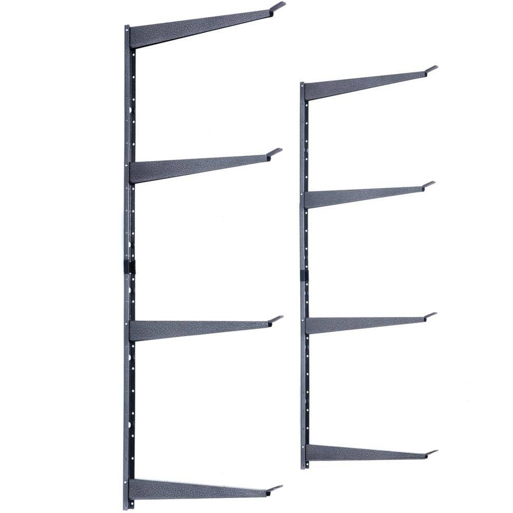 Angel Sar Heavy Duty 4-Tier Lumber Storage Rack with Fully Adjustable Arms, Holds Up to 640 lbs.