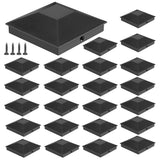 Angel Sar 3.5 in. x 3.5 in. Wood Fence Post Caps, PP Plastic Water-Proof UV-Proof, Keep Post from Cracking and Rotting (24-Pack)