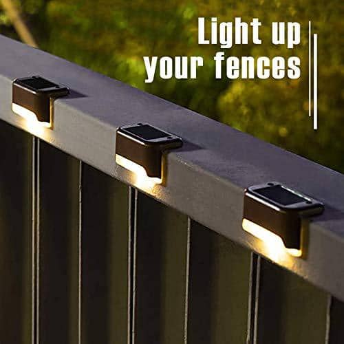 Angel Sar Waterproof LED Solar Deck Lights for Outdoor Stairs, Step, Fence, Railing, Yard and Patio, Warm White (20-Pack)