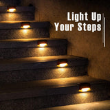 Angel Sar Waterproof LED Solar Deck Lights for Outdoor Stairs, Step, Fence, Railing, Yard and Patio, Warm White (20-Pack)