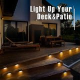 Angel Sar Waterproof LED Solar Deck Lights for Outdoor Stairs, Step, Fence, Railing, Yard and Patio, Warm White (20-Pack)