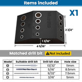 Angel Sar 30° 45° 90° Multi Angle Drill Guide Fit, Cable Railing Kit for Straight and Angle Hole Wood Post