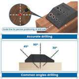 Angel Sar 30° 45° 90° Multi Angle Drill Guide Fit, Cable Railing Kit for Straight and Angle Hole Wood Post