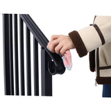 Angel Sar 66 in. H x 47 in. W Black Wrought Iron Handrails, Outdoor Stair Railing Kit for 3 Steps or 4 Steps