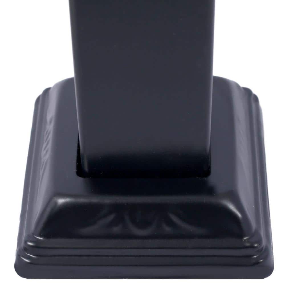 Angel Sar 66 in. H x 47 in. W Black Wrought Iron Handrails, Outdoor Stair Railing Kit for 3 Steps or 4 Steps