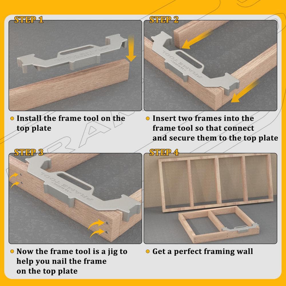Angel Sar 16 in. On-Center Stud Layout Tool, 100% Cast Aluminum Framing Spacing Tool for Framing Wall
