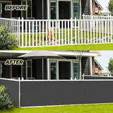 Angel Sar 3 x 10 ft. Charcoal Balcony Privacy Screen Fence Cover for Deck, Patio, Backyard, Outdoor Pool, Porch, Railing
