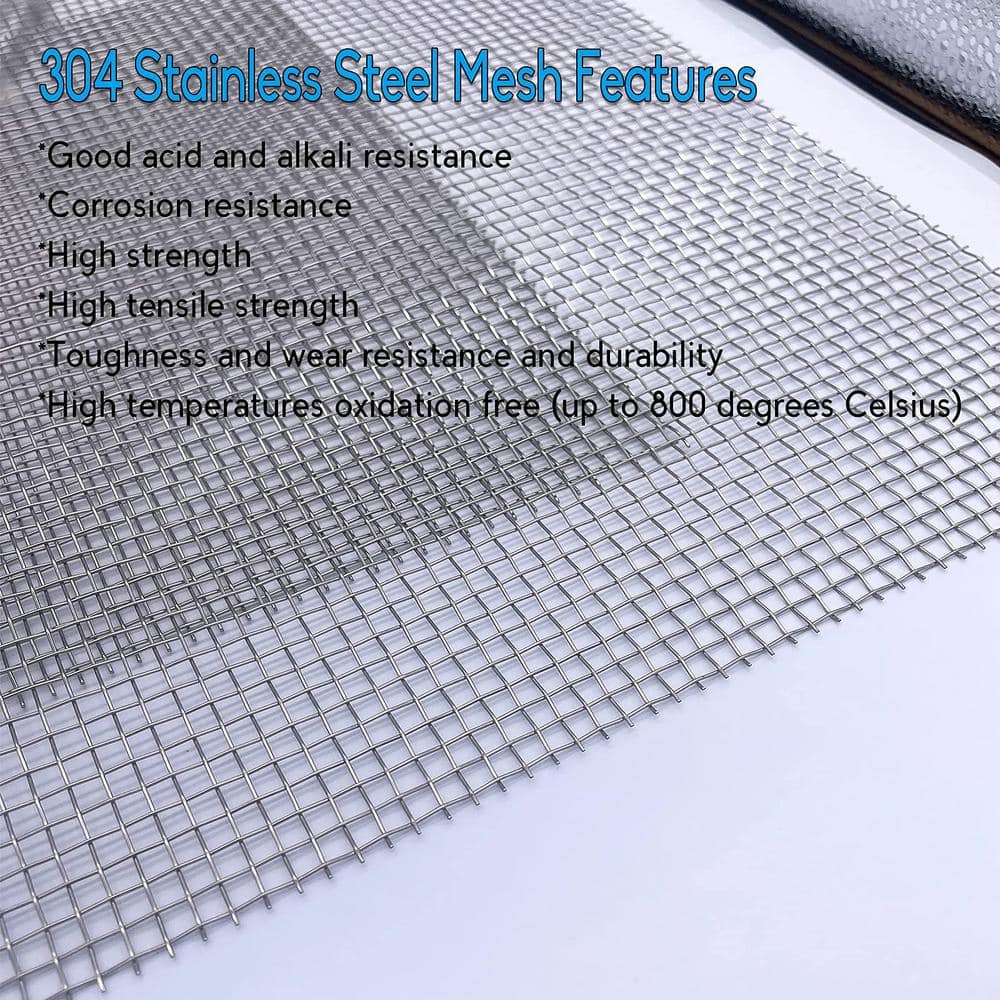 Angel Sar 2 Packs 12 in. x 24 in. 5 Mesh Completely Welded Wire Mesh 304 Stainless for DIY Burn Barrel BBQ Vent Filter