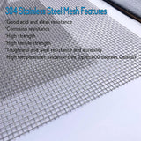 Angel Sar 2 Packs 12 in. x 24 in. 5 Mesh Completely Welded Wire Mesh 304 Stainless for DIY Burn Barrel BBQ Vent Filter