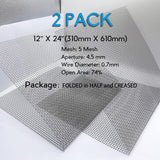 Angel Sar 2 Packs 12 in. x 24 in. 5 Mesh Completely Welded Wire Mesh 304 Stainless for DIY Burn Barrel BBQ Vent Filter