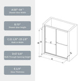 ANGELES HOME 50-54 in. W x 70 in. H Bypass Double Sliding Framed Shower Door with SGCC 1/4 in. Clear Tempered Glass, Chrome