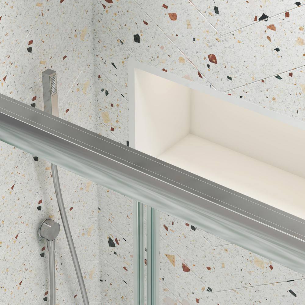 ANGELES HOME 50-54 in. W x 70 in. H Bypass Double Sliding Framed Shower Door with SGCC 1/4 in. Clear Tempered Glass, Chrome