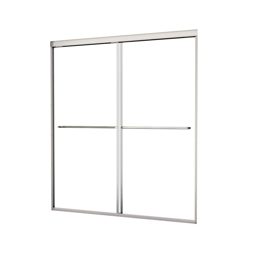 ANGELES HOME 50-54 in. W x 70 in. H Bypass Double Sliding Framed Shower Door with SGCC 1/4 in. Clear Tempered Glass, Chrome
