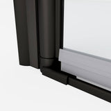 ANGELES HOME 34-35 3/8 in. W x 72 in. H Bi-Fold Semi-Frameless Shower Door in Matte Black Finish with 1/4 in. Tempered Clear Glass