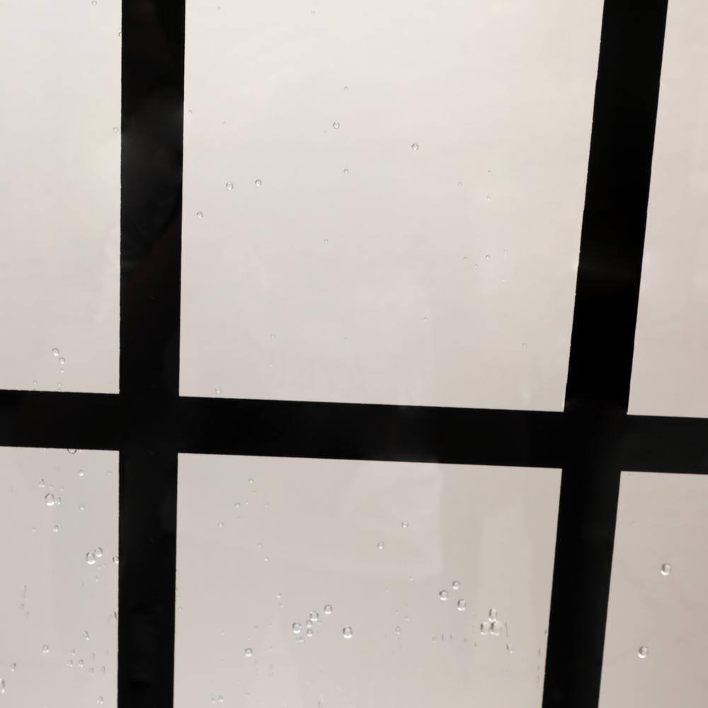 ANGELES HOME 38 in. W x 72 in. H Frameless Fixed Single Panel Shower Door in Matte Black Finish with 5/16 in. (8mm) Clear Glass