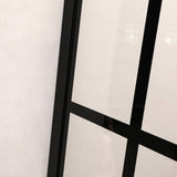 ANGELES HOME 38 in. W x 72 in. H Frameless Fixed Single Panel Shower Door in Matte Black Finish with 5/16 in. (8mm) Clear Glass