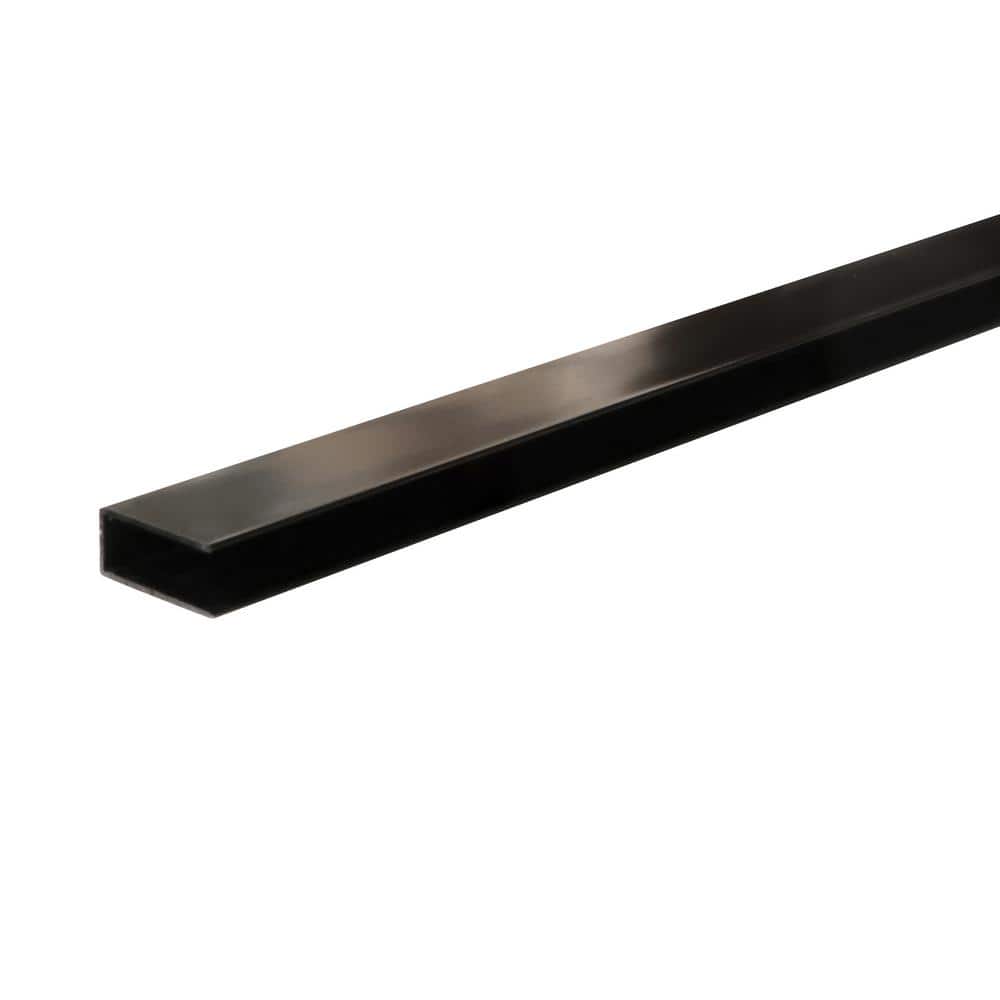ANGELES HOME 38 in. W x 72 in. H Frameless Fixed Single Panel Shower Door in Matte Black Finish with 5/16 in. (8mm) Clear Glass