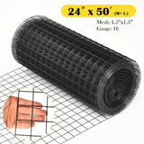 ANGELES HOME 2 ft. x 50 ft. 16-Gauge Black Vinyl Coated Welded Wire Mesh