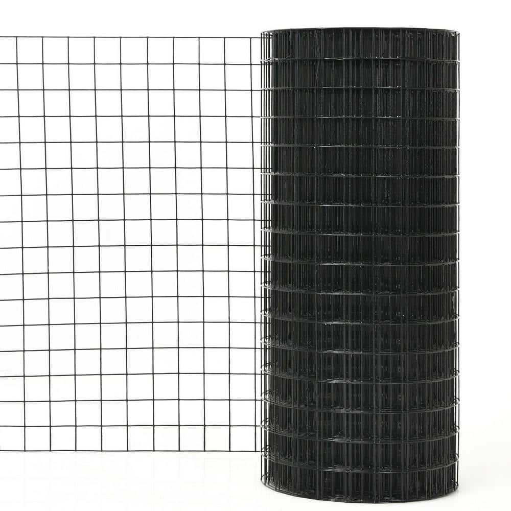 ANGELES HOME 2 ft. x 50 ft. 16-Gauge Black Vinyl Coated Welded Wire Mesh